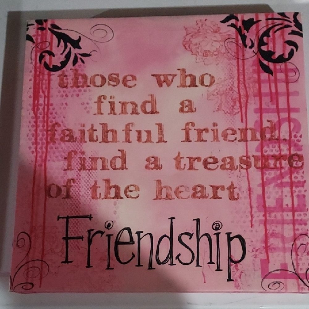 Pink Friendship Wall Art Decor